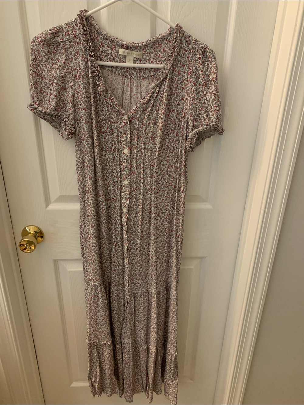 Chelsea & Violet Pink Floral Button-Front Maxi Dress